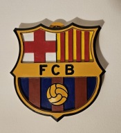 Herb FC Barcelona 3D druk, ręcznie malowany ,Herb Piłkarski Prezent