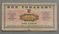 2 centy BON PEWEKS-u z 1969 roku seria GO ,