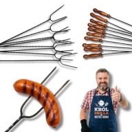 WIDELEC OGNISKOWY 10SZT. WIDEŁKI KIJE DO OGNISKA GRILLA NA KIEŁBASĘ 120CM