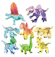 klocki dinozaury duże jurassic park jurajski world rex 8sztuk zestaw