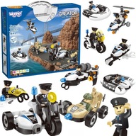 KLOCKI KONSTRUKCYJNE POLICJA ZESTAW ZBUDUJ POJAZD DO SKRĘCANIA STEAM WOOPIE