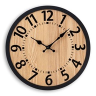 ZEGAR ŚCIENNY DUŻY DREWNIANY CICHY NA ŚCIANĘ NOWOCZESNY LOFT CZYTELNY 35 cm