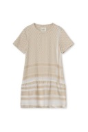 Summery Copenhagen DRESS 2 O SHORT SLEEVES BEIGE/WHITE cotton XL