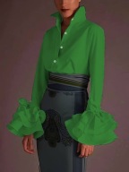 bluzka zielona z kołnierzykiem XXL, nowa