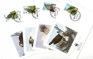 Gujana / 4 Koperty FDC / 2604-2607 ( WWF - Fauna - Ptaki - Harpia ) 1990 r.