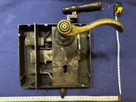 bardzo duży zamek do drzwi / furty typ puszkowy komplet z klamką i szyldem