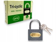 Kłódka zatrzaskowa chromowana 3 klucze