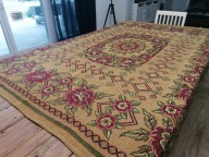 TKANY DUŻY DWUSTRONNY KILIM OBRUS KAPA NARZUTA BRATKI PIWONIE G1 196 x 226