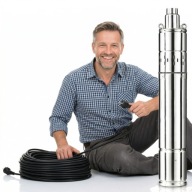 NOWA Pompa Głębinowa Do Wody Studni Mocna Wydajna 3 Cale Wąska CICHA