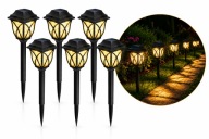 6x Lampa solarna LED ogrodowa wbijana czujnik zmierzchu IP65