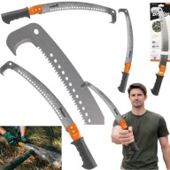 PIŁA RĘCZNA OGRODOWA DO CIĘCIA GAŁĘZI DREWNA KRZEWÓW Z HAKIEM STALOWA 32CM