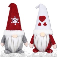 SKRZATY ŚWIĄTECZNE POD CHOINKĘ KRASNALE GNOMY OZDOBA NA ŚWIĘTA 2SZT KOMPLET