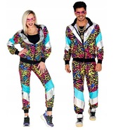 Dres Ortalionowy Tygrys Kolorowy Lata 70 80 / Kostium Strój Karnawałowy / M