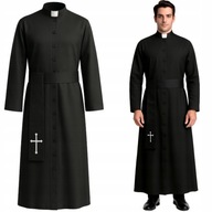 STRÓJ KSIĘDZA NA HALLOWEEN KARNAWAŁOWY SUTANNA KSIĄDZ DLA DOROSŁYCH KOSTIUM