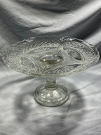 Piękna stara szklana patera/tortownica