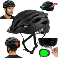 KASK ROWEROWY MTB REGULOWANY LEKKI Z DASZKIEM MĘSKI DAMSKI 58-61 CM LED
