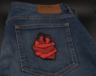 Naszywka Haftowana SERCE Z RĄK Hand Heart – 10 x 7 cm