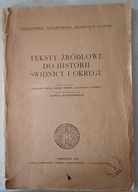 Teksty źródłowe do historii Świdnicy i okręgu