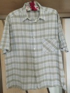 KOSZULA MĘSKA W KRATKĘ Z KRÓTKIM RĘKAWEM R.L