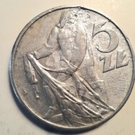 5 zł. rybak 1974-destrukt, ładny stan.