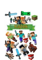 Wydruk CUKROWY na tort MINECRAFT jadalny zestaw POSTACI dekoracja urodziny