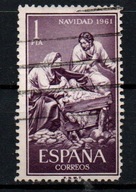 Znaczek Hiszpania 1Pta BOŻE NARODZENIE 1961r