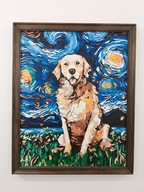 Obraz na płótnie "Van Dogh" Pies Van Gogha Gwiaździsta noc