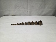 Stare odważniki mosiężne zestaw 5-200g z okresu Prl-u