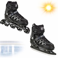 ŁYŻWOROLKI DAMSKIE REGULOWANE 2W1 WIELOFUNKCYJNE HOKEJOWE 42-45 UNIWERSALNE