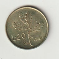 Wlochy 20 lirow 1969 stan 1