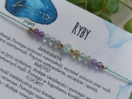 Ryby. Bransoletka na szczęście, kamienie, amulet. Znak zodiaku.