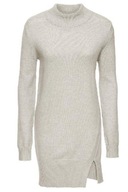 14511 SWETER DAMSKI DŁUGI beżowy PÓŁGOLF 36/38