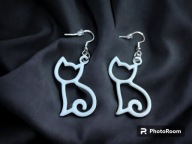 Kolczyki. Koty Białe. Halloween.