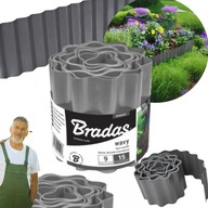 Obrzeże Trawnikowe ogrodowe Faliste płotek do ogrodu Szare 9M 25CM BRADAS