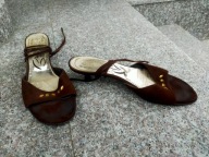 RYŁKO nr 39-40 wygodne brązowe sandałki skóra