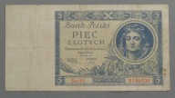 5 złotych z 1930 roku seria BF. , z okresu II RP , ŁADNE