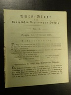 AMTS-BLATT,DANZIG,17 Januar 1827,No 3, bez Dodatku.