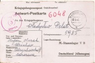STALAG V B -VILLINGEN -WARSZAWA -list jeniecki -obieg 1943 rok