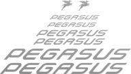 PEGASUS srebrne naklejki na rower miejski, szosowy, gravel, górski