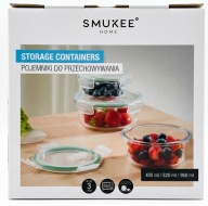 SMUKKE POJEMNIKI DO PRZECHOWYWANIA Z POKRYWKAMI 400 ml / 620 ml / 950 ml
