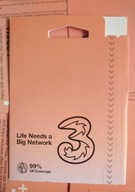 Aktywna Karta SIM THREE UK angielska starter 3 roaming UE PL Szwajcaria 30G