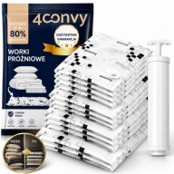 WORKI PRÓŻNIOWE NA POŚCIEL UBRANIA ODZIEŻ Z POMPKĄ MAXI 12 SZT ZESTAW