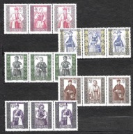 Czyste** trójki -kombinacje polskie stroje ludowe (M+K+M) Fi.1012 - 1021 B.