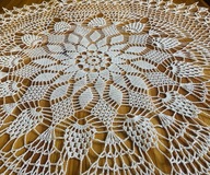 Ozdobny Dekoracyjny Obrus Ecru Handmade