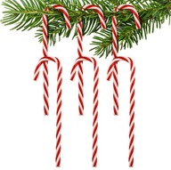 Świąteczne LASKI na Choinkę CZERWONO - BIAŁE Ozdoba Dekoracja ZESTAW 6 szt.