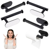 UCHWYT WIESZAK NA PAPIER TOALETOWY SAMOPRZYLEPNY CZARNY METALOWY LOFT WC