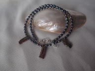 NASZYJNIK PERŁY NATURALNE CIEMNA ZIELEŃ