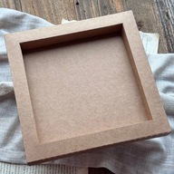 Shadow box kwadrat – baza kraft handmade – pudełko ramka 3D do ozdobienia