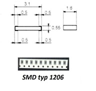 Rezystor SMD 1206 5,1 Ohm 5 % 0,25 W cena za 100 szt 18-9-4