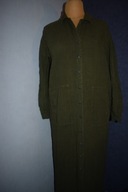 Ann Piękna sukienka lniana rozpinana do kostek z kieszeniami_48